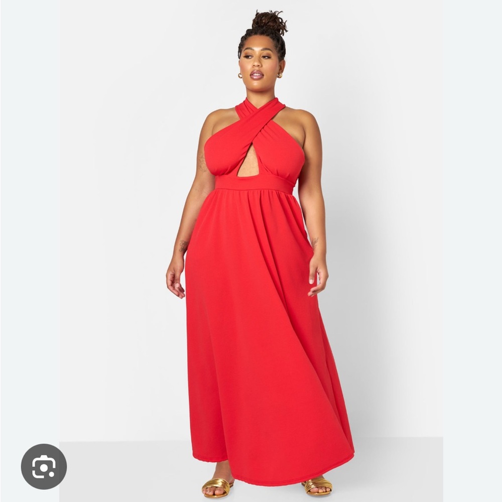 Eleanor Keyhole Skater Maxi Dress w. Pockets